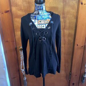 Black Toe Front Hoodie Size Large